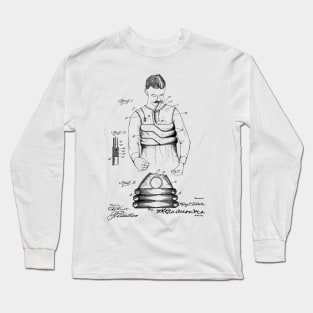 Life Preserver and Swimming Apparatus Vintage Patent Hand Drawing Long Sleeve T-Shirt